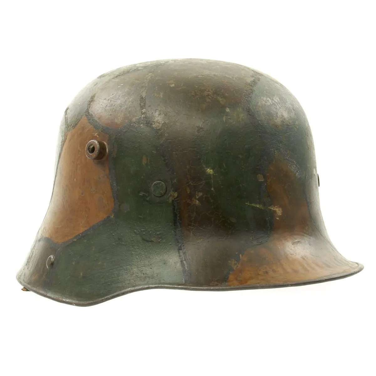 Original Imperial German WWI M16 Camouflage Helmet with Liner - Regimentally Marked
