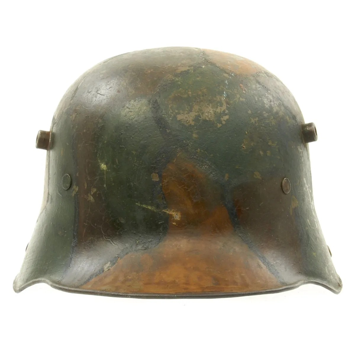 Original Imperial German WWI M16 Camouflage Helmet with Liner - Regimentally Marked