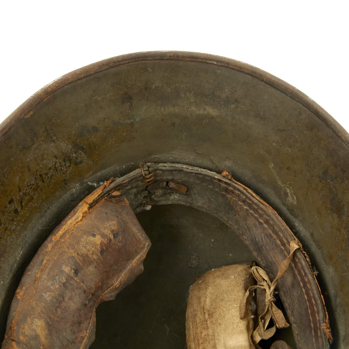 Original Imperial German WWI M16 Camouflage Helmet with Liner - Regimentally Marked