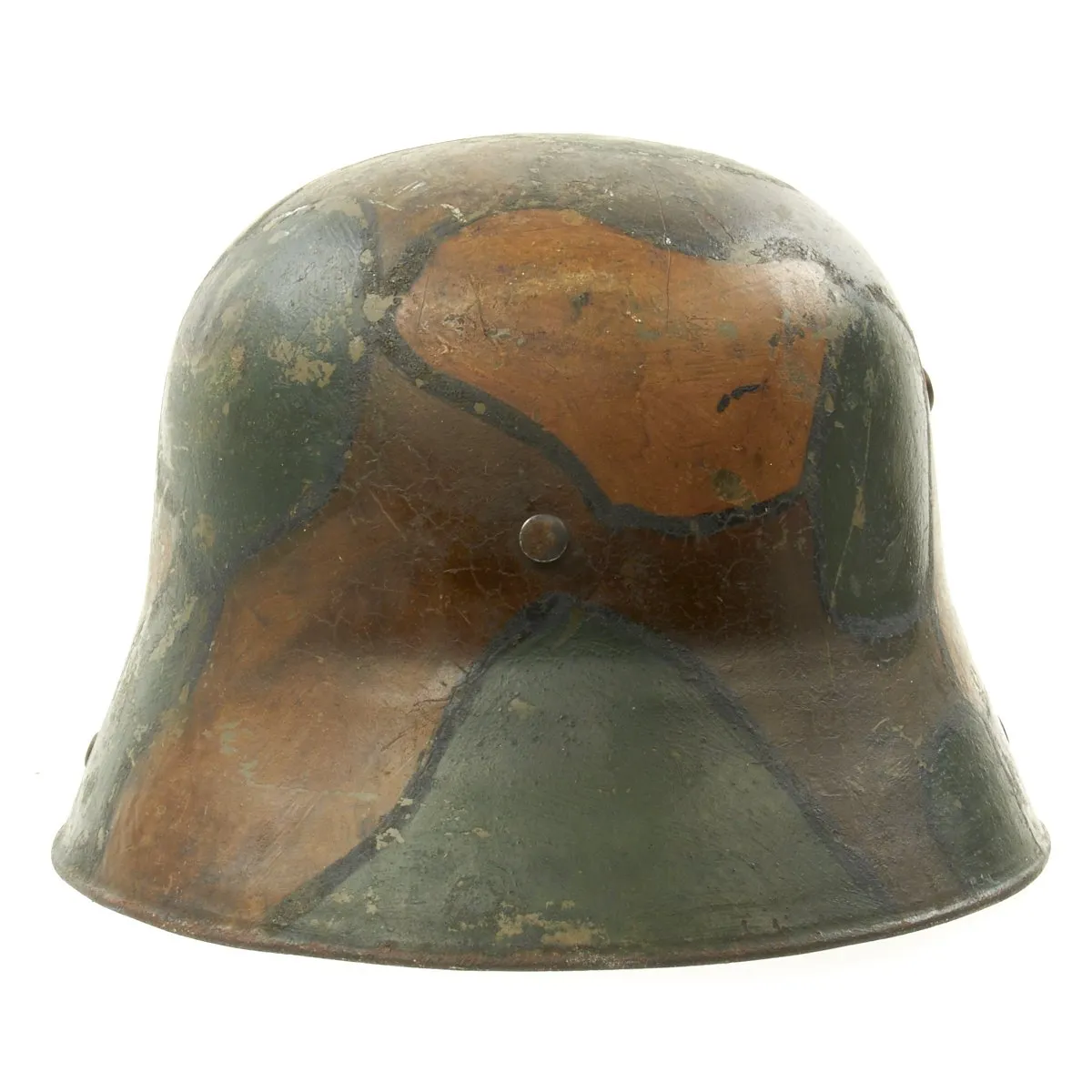 Original Imperial German WWI M16 Camouflage Helmet with Liner - Regimentally Marked