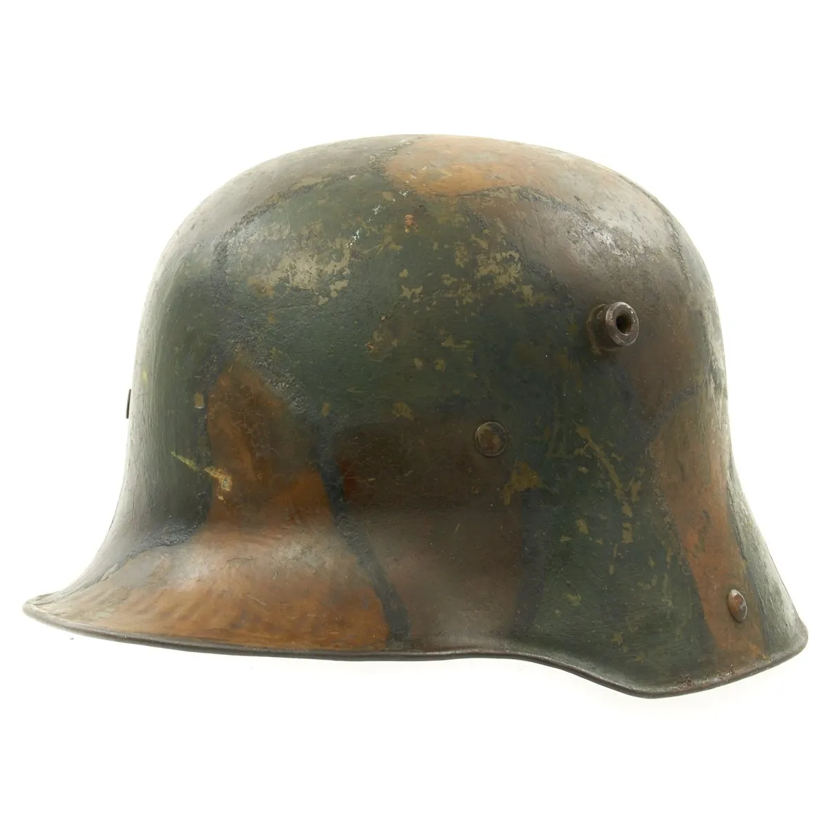 Original Imperial German WWI M16 Camouflage Helmet with Liner - Regimentally Marked
