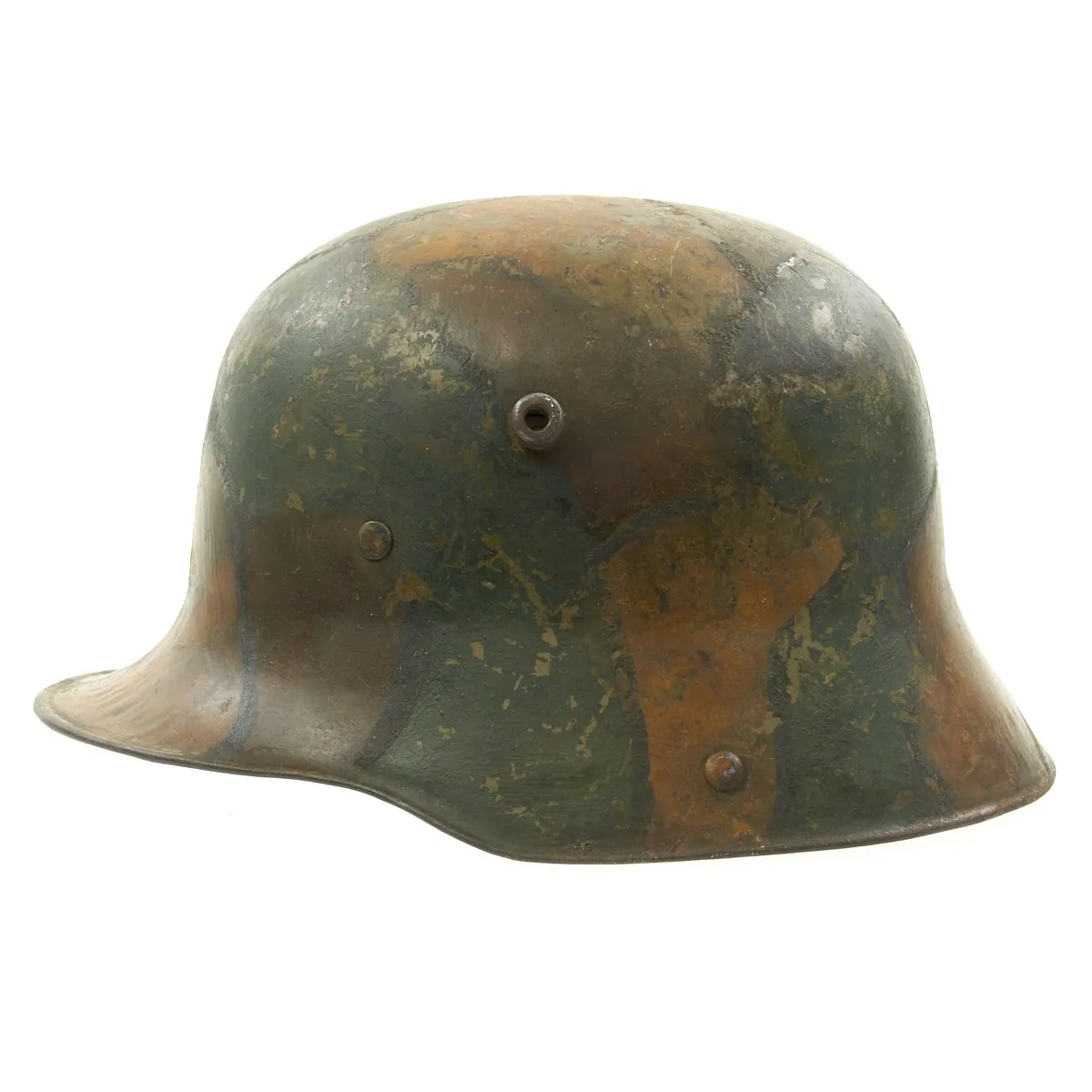 Original Imperial German WWI M16 Camouflage Helmet with Liner - Regimentally Marked