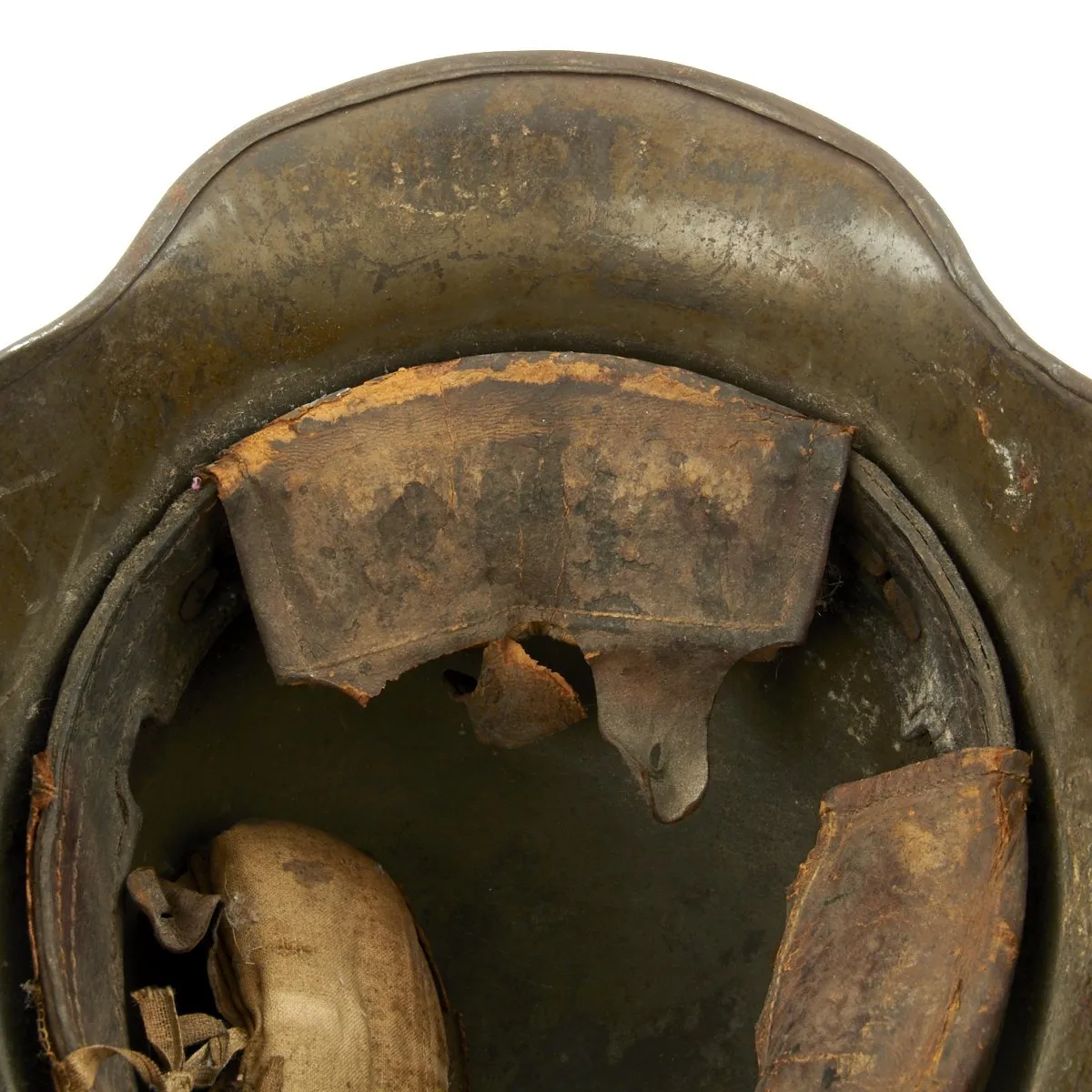 Original Imperial German WWI M16 Camouflage Helmet with Liner - Regimentally Marked