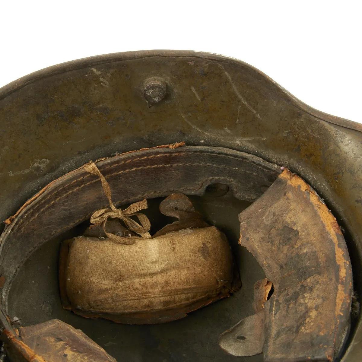 Original Imperial German WWI M16 Camouflage Helmet with Liner - Regimentally Marked