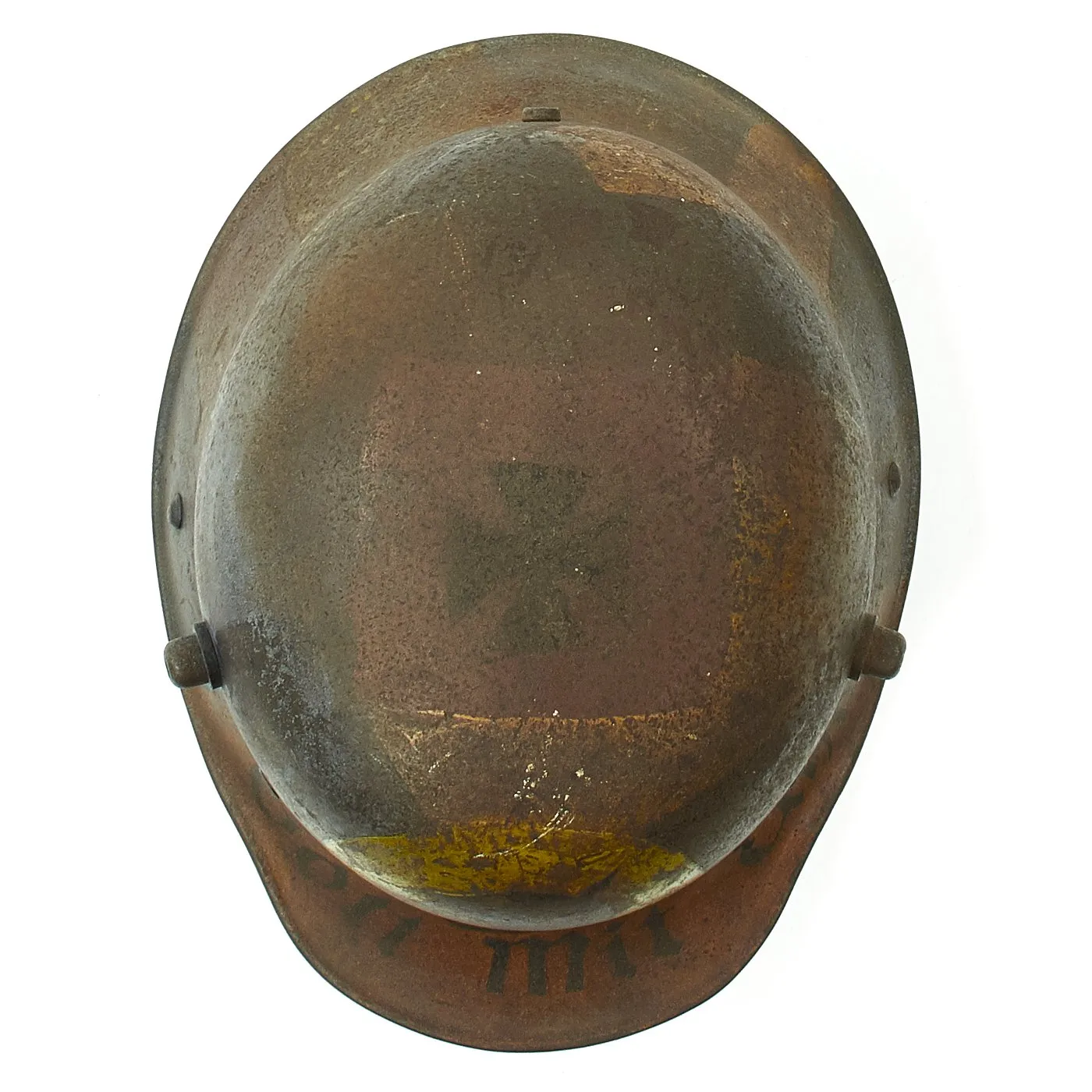 Original Imperial German WWI M16 Kaiser Wilhelm Trench Art Camouflage Helmet - Gott Mit Uns!