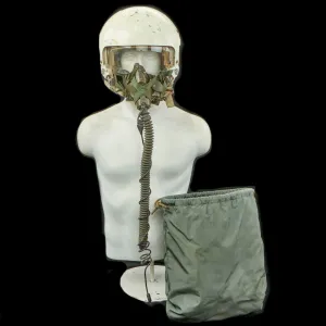 Original U.S. Vietnam War Era HGU-26/P Flight Helmet with Dual Visor and Oxygen Mask and Storage Bag