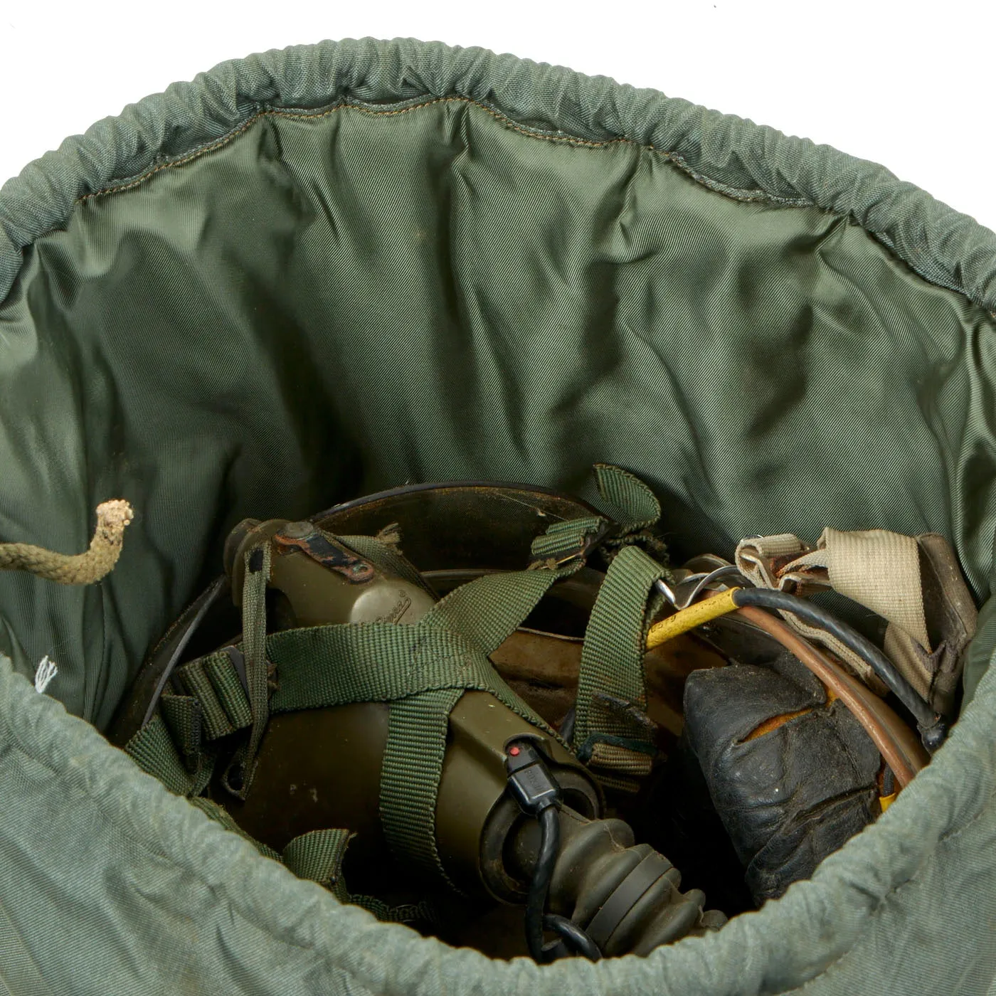 Original U.S. Vietnam War Era HGU-26/P Flight Helmet with Dual Visor and Oxygen Mask and Storage Bag