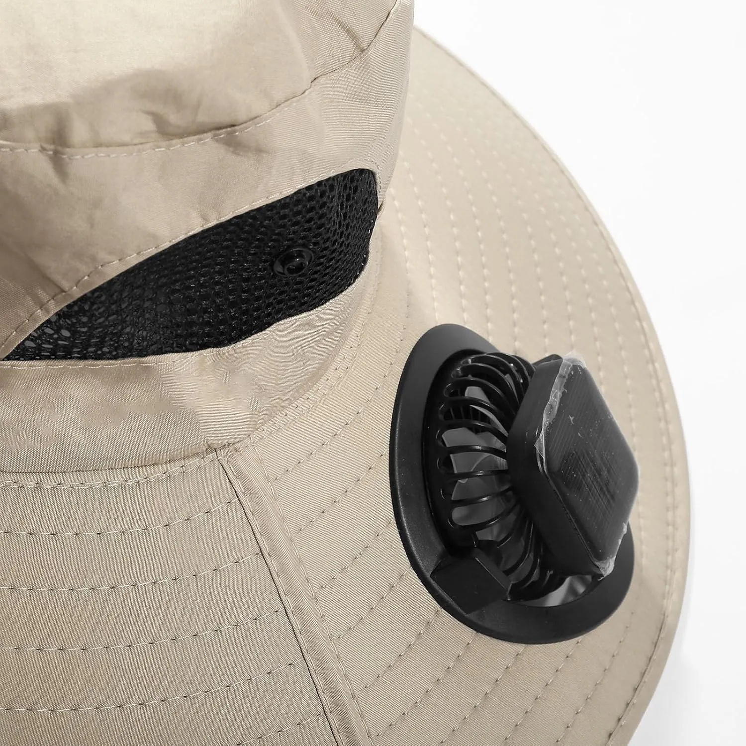 Outdoor Wide Brim Sun Hat with 2 Solar Fan - 2025 Sun Bucket Hat for Men&Women, UPF 50  Bucket Fishing Beach Hat Fan Built in