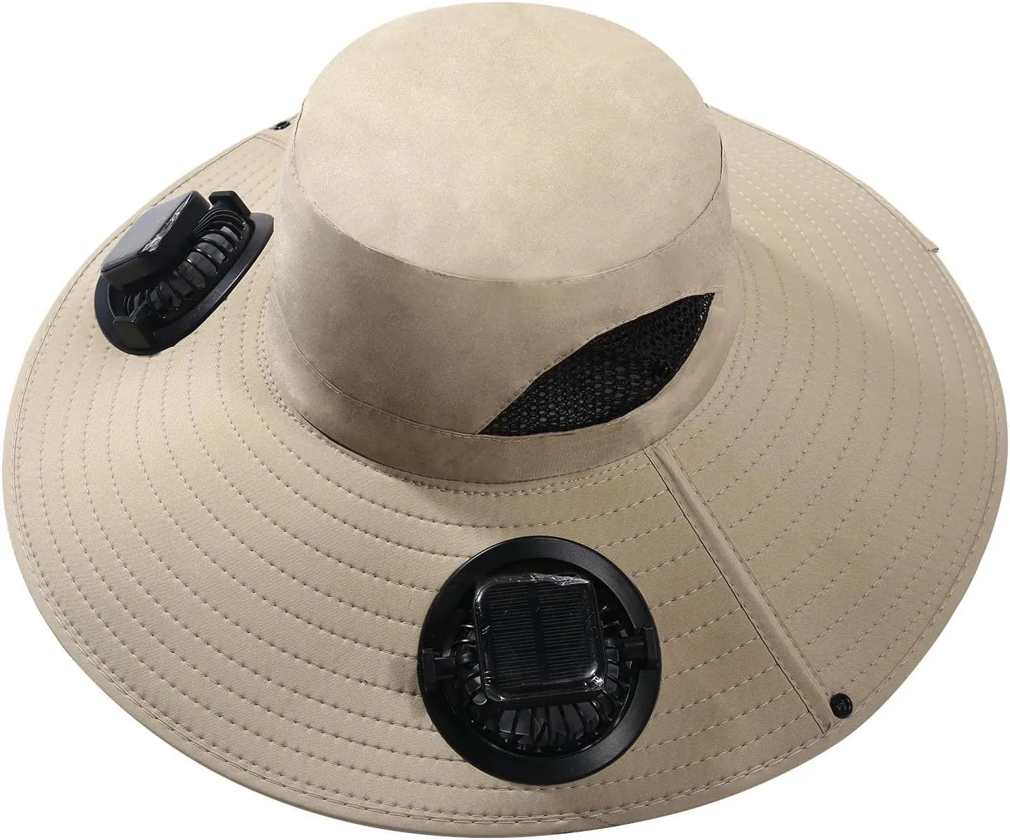 Outdoor Wide Brim Sun Hat with 2 Solar Fan - 2025 Sun Bucket Hat for Men&Women, UPF 50  Bucket Fishing Beach Hat Fan Built in