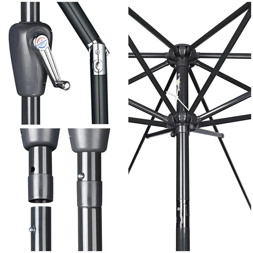 Patio Umbrella Tilt 9ft 8-Rib 220 gsm Canopy UV50 
