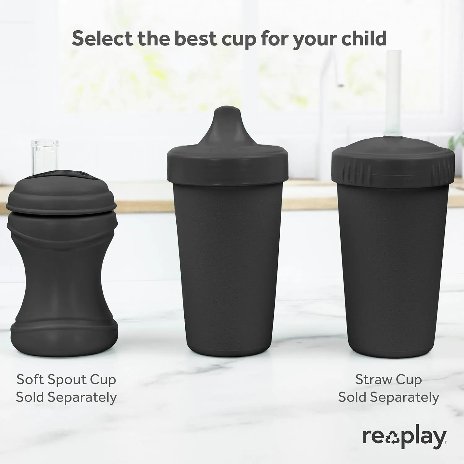 Re-Play Sippy Cups for Toddlers - 10 Oz. Reusable Spill Proof Cups for Kids, Dishwasher/Microwave Safe - Made in USA - Set of 4-3.13" x 6.25" - Christmas