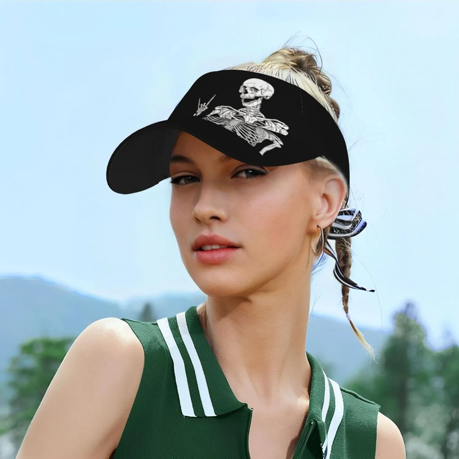 Sports Sun Visor Hats Adjustable Men Women Lightweight Packable Cooling Empty Top Visor Hat for Running, Tennis, Golf