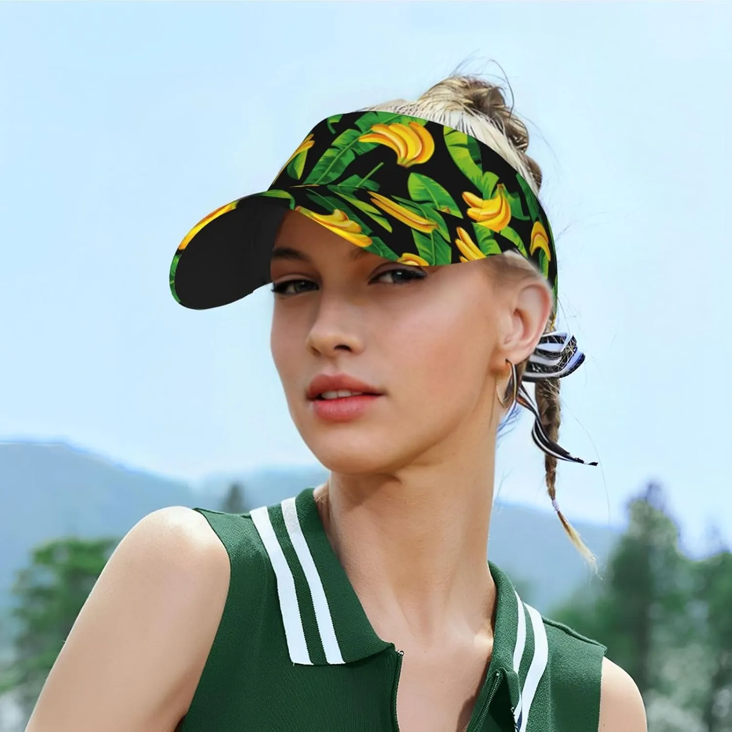 Sports Sun Visor Hats Adjustable Men Women Lightweight Packable Cooling Empty Top Visor Hat for Running, Tennis, Golf