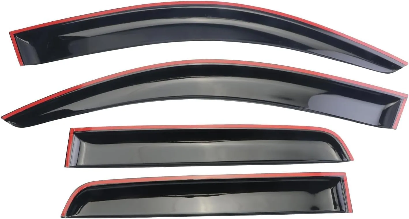 Tape-On Window Visors FIT 2011-2023 Mitsubishi Outlander Sport/ASX  4-Piece Rain Guards, Acrylic, Easy 3M Installation