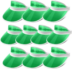 Ultrafun Unisex Candy Color Sun Visors Hats Plastic Clear UV Protection Cap for Sports Outdoor Activities