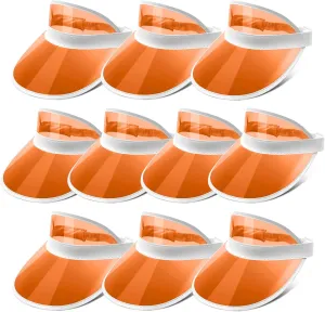 Ultrafun Unisex Candy Color Sun Visors Hats Plastic Clear UV Protection Cap for Sports Outdoor Activities
