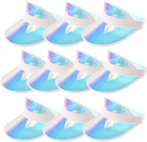 Ultrafun Unisex Candy Color Sun Visors Hats Plastic Clear UV Protection Cap for Sports Outdoor Activities