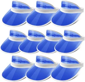 Ultrafun Unisex Candy Color Sun Visors Hats Plastic Clear UV Protection Cap for Sports Outdoor Activities