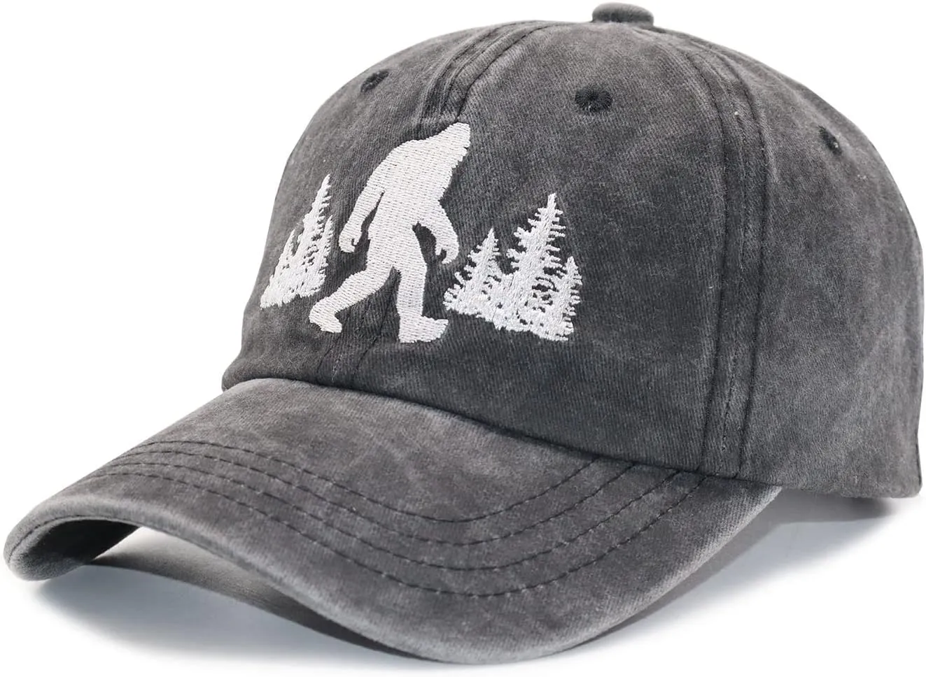 Unisex UFO Bigfoot Denim Hat Adjustable Washed Dyed Cotton Dad Baseball Caps