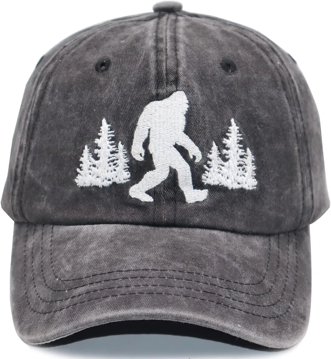 Unisex UFO Bigfoot Denim Hat Adjustable Washed Dyed Cotton Dad Baseball Caps