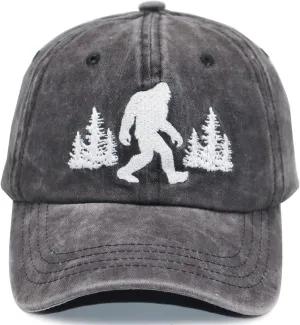 Unisex UFO Bigfoot Denim Hat Adjustable Washed Dyed Cotton Dad Baseball Caps