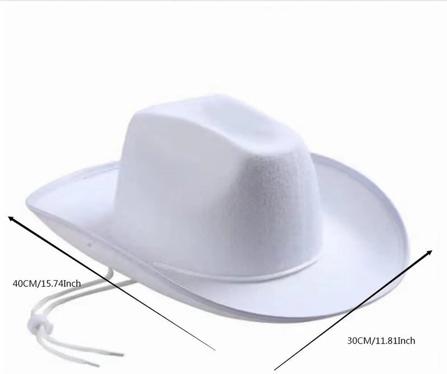 Western Cowboy Hat for Men Women Classic Roll Up Fedora Hat Summer Hats White Wraparound Wide Brim Style Party