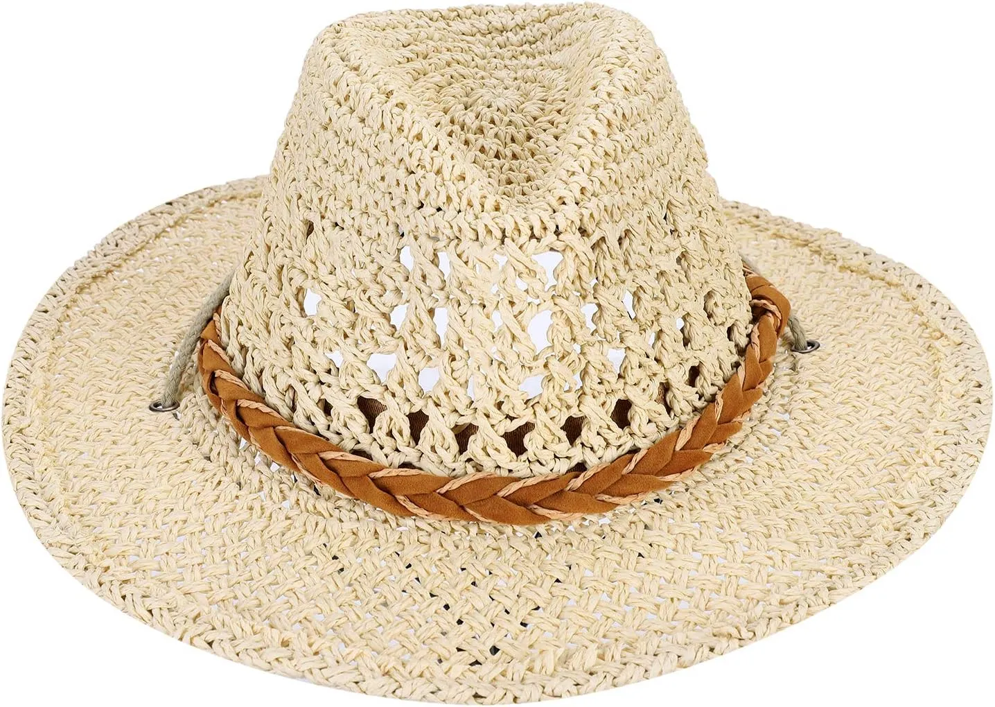 Western Cowboy Straw Hat for Boys Girls Shapeable Kids Fedora Panama Straw Hat Toddlers Floppy Sun Protection Beach Sun Cap