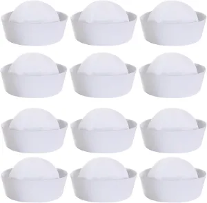 White Sailor Hat Us Navy Hats for Men Funny Party Hats Yacht Hat 12 Pack