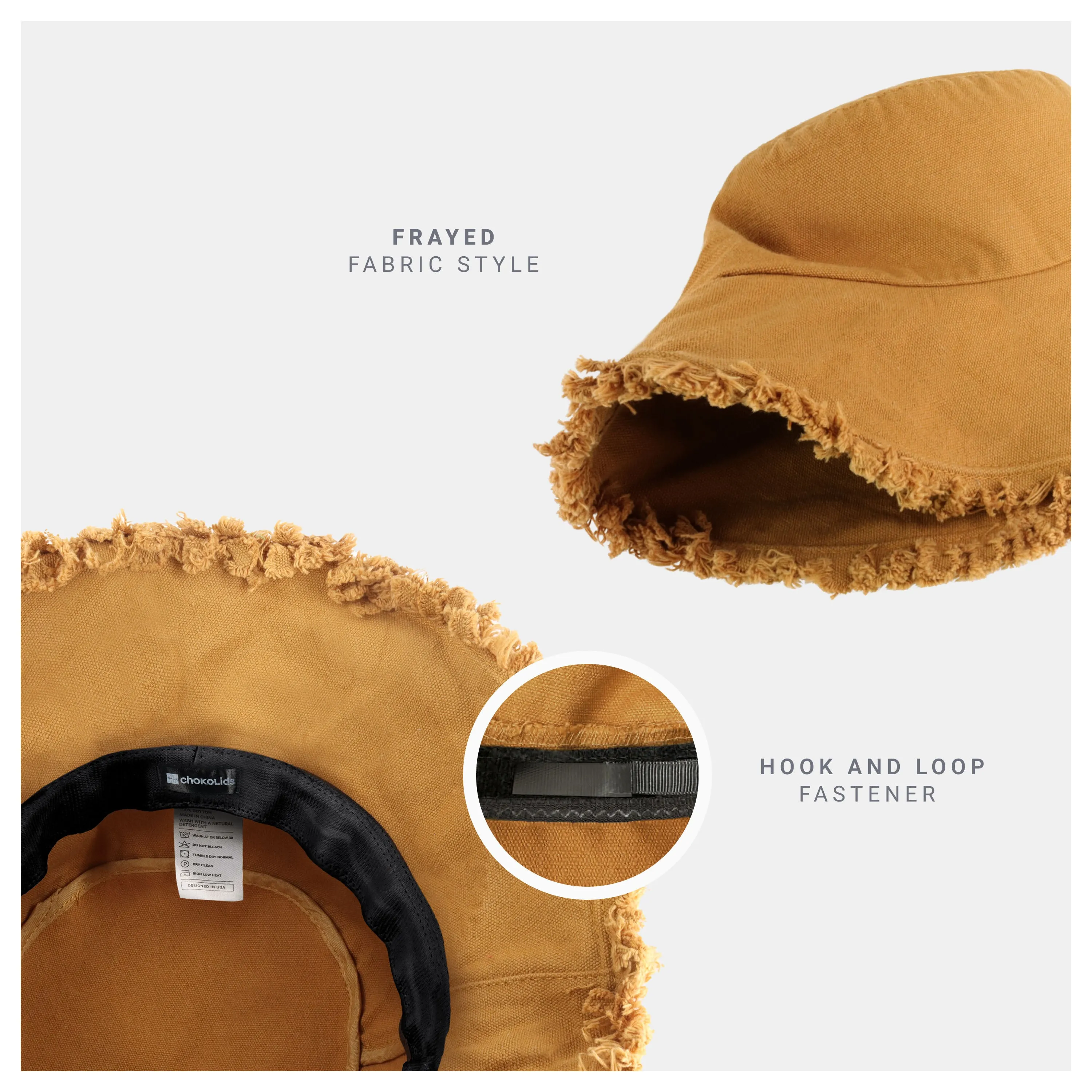 Wide Brim Frayed Bucket Hat