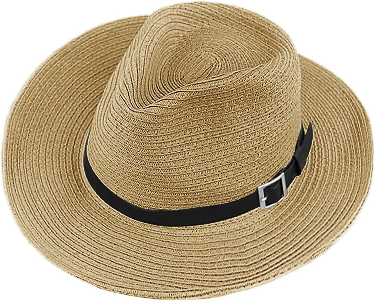 Wide Shapable Brim Straw Cowboy Hat Men Women UV Sun Protection Cowgirl Straw Hat Holiday Travel Panama Fedora Hat Beach Caps
