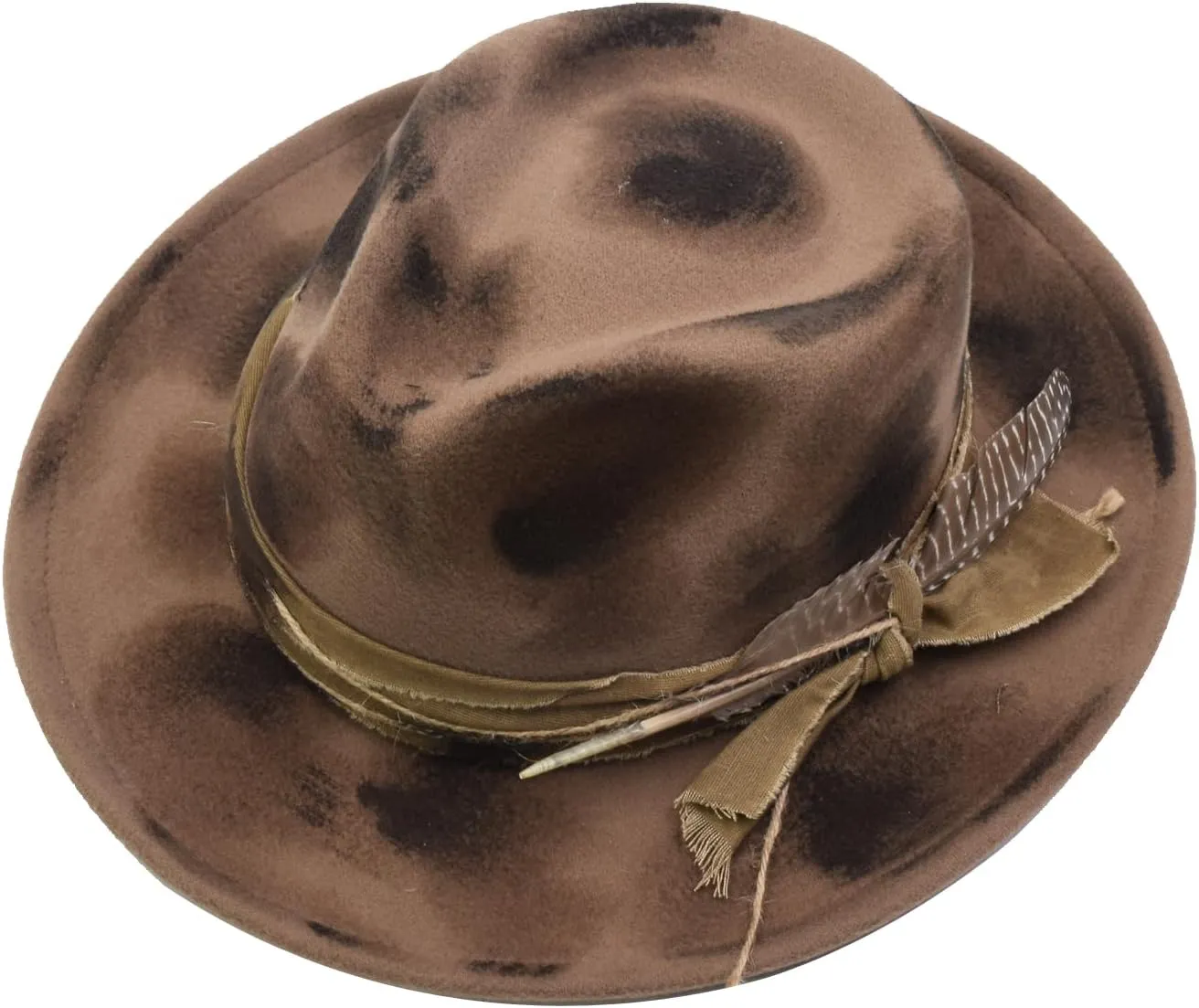 Womens & Mens Fedora Hats Vintage Wide Brim Felt Panama Rancher Hat