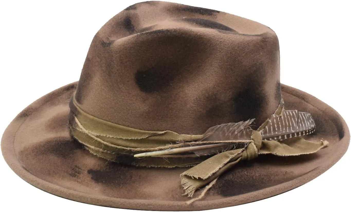 Womens & Mens Fedora Hats Vintage Wide Brim Felt Panama Rancher Hat