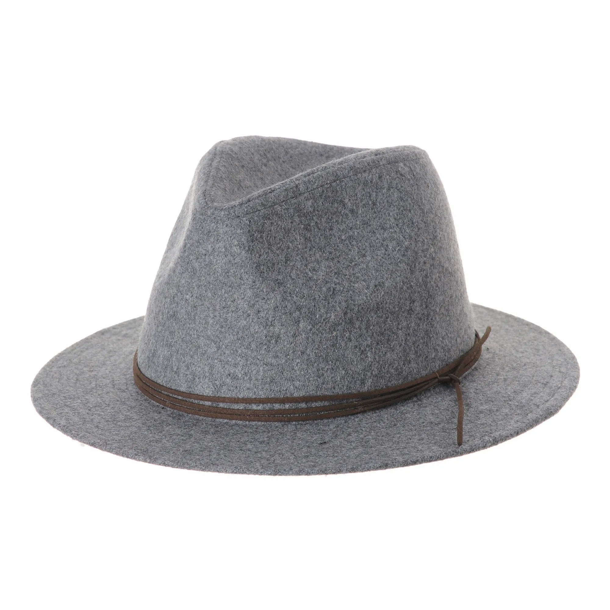 Wool Felt Fedora Panama Hat Faux Leather Band Wide Brim SL6528